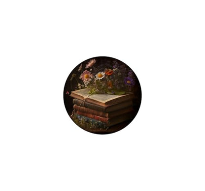 Librarian Flowery Book Lover Bookish Floral Aesthetic PopSockets Adhesive PopGrip - style: Adhesive PopGrip