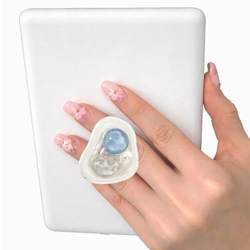 Light Blue Lrregular Gemstones Expandable Collapsible Grip, for with Kindle E-Readers, iPhones and Smartphones,Rotating Folding Elastic Base, A Gift for Book Lover