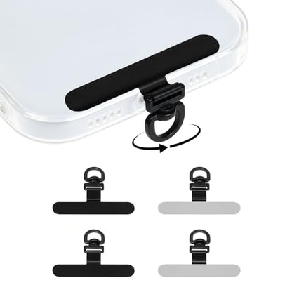 360° Swivel Heavy-Duty Metal Phone Tether Tabs - color: 4black