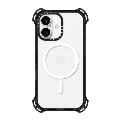 CASETiFY for iPhone 16 Case - Bounce Compatible with MagSafe Clear Black | Shockproof | 21.3 ft. 6X Military Grade Drop Protection | Black - color: Clear Black, size: Iphone 16 (6.1")