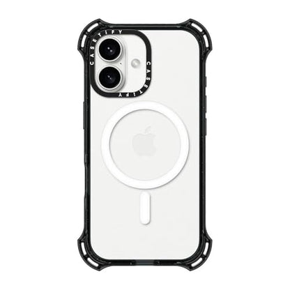 CASETiFY for iPhone 16 Case - Bounce Compatible with MagSafe Clear Black | Shockproof | 21.3 ft. 6X Military Grade Drop Protection | Black - color: Clear Black, size: Iphone 16 (6.1")
