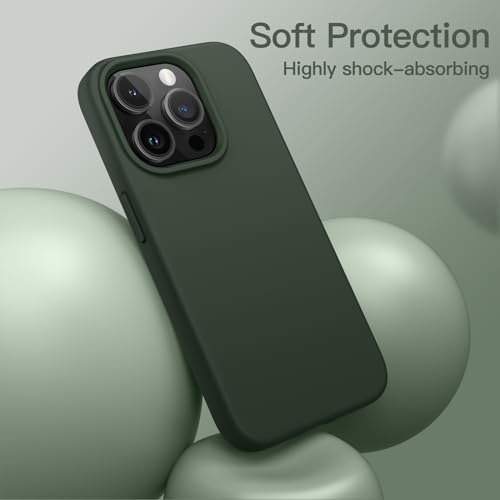 JETech Silicone Case for iPhone 15 Pro, Cypress | Silky Soft Touch, Shockproof Protection, Scratch Resistant, Microfiber Lining - color: Cypress, size: iPhone 15 Pro