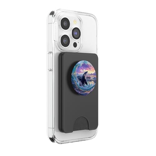 Orca Whale PopSockets PopWallet for MagSafe - style: Magnetic PopWallet