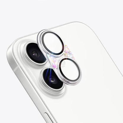Bling Diamond Camera Lens Protector Compatible with iPhone 17, Metal Glitter Gem Camera Cover，9H Tempered Glass lens full Screen Protector with 3D Rhinestone Sparkle - size: for iPhone 17