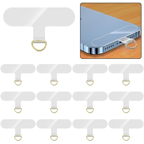 12-Piece Universal Phone Lanyard Patch - No Adhesive, Cell Phone Strap Replacement Part - color: Golden