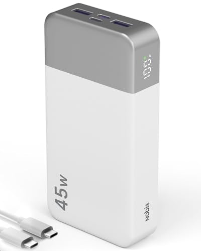 NOBIS 45W 20000mAh Portable Charger Power Bank Fast Charging - color: White