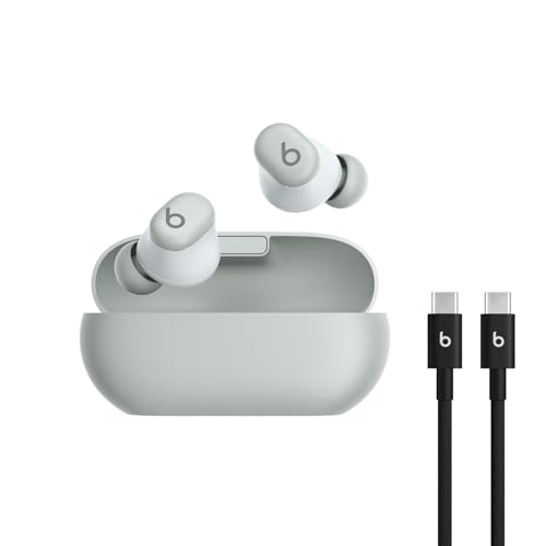 Beats Solo Buds - Wireless Bluetooth Earbuds with USB-C Charging Cables (1.5) - Storm Gray - color: Storm Gray, style: Solo Buds & Cable