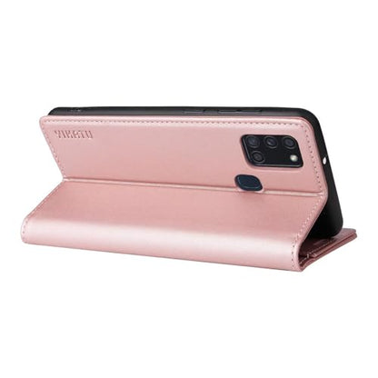 Compatible with Samsung Galaxy A21S Wallet Case PU Leather Flip Folio Case with Card Holder Magnetic Closure Shockproof Protective Phone Cover Rose Gold - color: Rose Gold, size: Samsung A21S