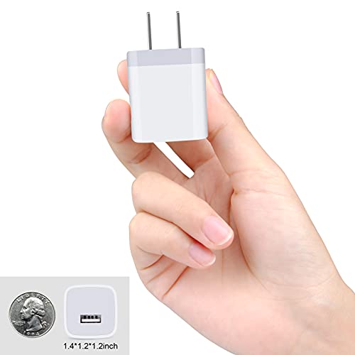 Charger Block for iPhone, Plug in Phone Charger, Sicodo 4Pack Single Port USB Wall Charge Fast Charging Adapter Cube Box for iPhone 16 15 14 13 SE(2020) 12/11pro/XS/XS Max,Samsung Galaxy S25/S24/S23 - color: White