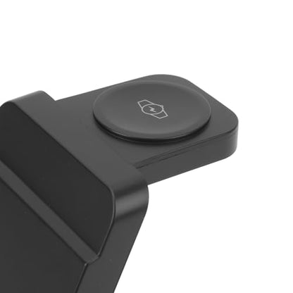 Naroote 3 in 1 Charging Station, Foldable Travel Wireless Charger Stand with Phone Holder, for Watch 6 5 4 Buds Pro (Black)