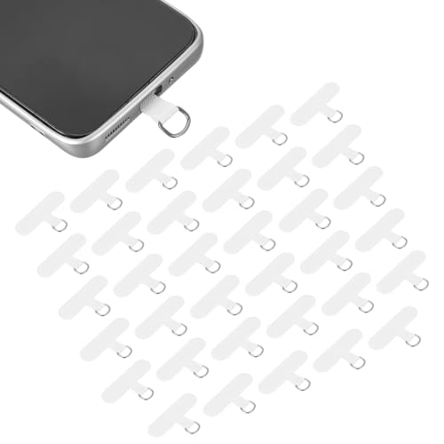 uxcell 36pcs Phone Tether Tab, Universal Phone Lanyard Patch T Shape Cell Phones Strap Replacement Part for Most Smartphone Cases, White - color: White