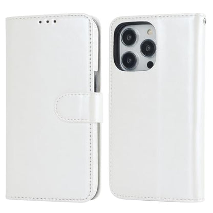 Bocasal Detachable Wallet Case Card Holder for iPhone 15 Pro, White | RFID Blocking Kickstand Card Slots Holder PU Leather Magnetic Shockproof Wrist Strap Removable Flip Protective Cover 6.1 inch - color: White