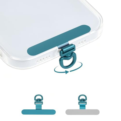 360° Swivel Heavy-Duty Metal Phone Tether Tabs - color: 2ice Blue