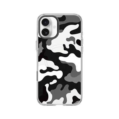 RhinoShield Clear MagSafe Compatible Case for iPhone 16 Plus | Bleach Strong Magnetic, Anti-Yellowing, Transparent, High Clarity, Shockproof, Military Grade Drop Protection - color: Telo Mimetico B&W Camo, size: iPhone 16 Plus - Camera Control Button