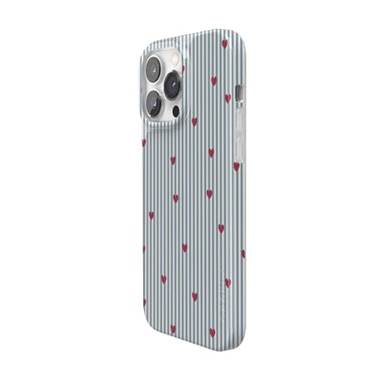 Casely iPhone 14 Pro Case | Love Lines | Blue Stripes | Compatible with MagSafe | Classic Ultra Slim Design - color: Love Lines | Blue Stripes, size: iPhone 14 Pro