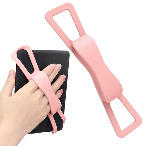 Rookii Comfortable Hand Strap for 6-8" Kindle and Tablets,Universal High-Elasticity Hand Strap Finger Grip Holder for Tablet/Paperwhite/Kobo/Oasis/E-Book/Phone (Pink) - color: Pink