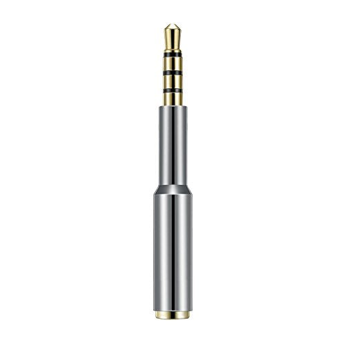 3.5mm 4-Pole Audio Jack Extender, Silver Headphone Adapter | Slim Case-Friendly Design