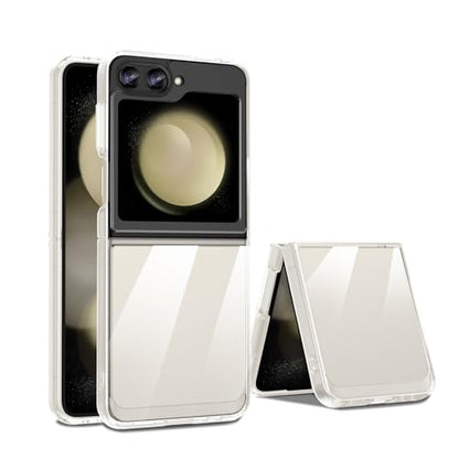 Case for Samsung Galaxy Z Flip 5, Military Grade Drop Protection Phone Case, Yellowing Resistant, Anti-Scratch Hard PC Back, Shockproof Hard Ultra-Thin Protective Cover, Clear - size: Samsung Galaxy Z Flip5