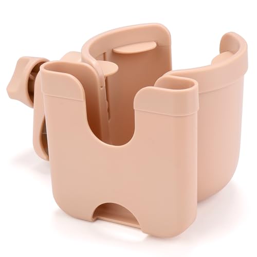 Accmor Stroller Cup Holder with Phone Holder, Bike Cup Holder, Universal Cup Holder for Uppababy Nuna Strollers, 2-in-1 Drinks Holder for Walker, Wheelchair, Scooter - color: All Pink