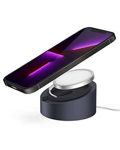 Stouchi Mag- Safe Charger Stand for 25W/15W MagSafe Charger Heavy-Duty Premium Metal Holder Base Desktop Tablet Mount for iPhone 17/16 Pro /16/15 Pro/15/14/13/12 -Grey - color: Grey