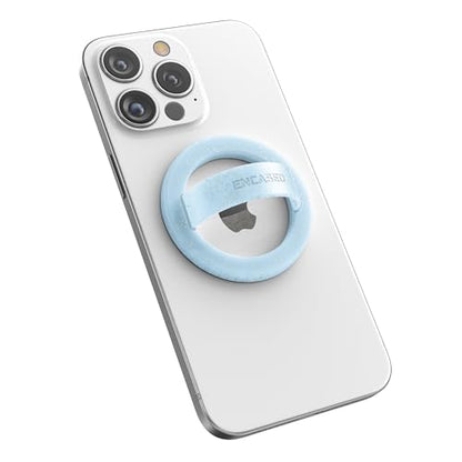 Encased Magnetic Phone Grip Holder (Compatible with MagSafe) Thin Silicone Finger Loop Ring for iPhone (Blue Glitter) - color: Blue Glitter