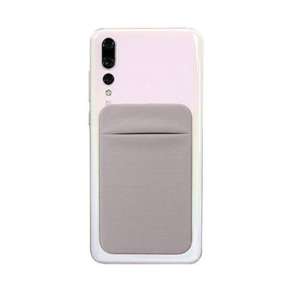 Slim Credit Card Holder for Back of Cell Phone, Stretchy Ultra Lycra 3M Self Adhesive Phone Pocket Stick On Wallet for ID Credit Card Pocket for iPhone Android Galaxy (Gray+White+Black) - color: Gray+White+Black