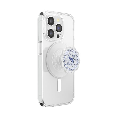 PopSockets Phone Grip for MagSafe, Magnetic Holder- Peacock Saucer - color: Peacock Saucer, style: MagSafe