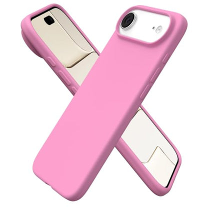 ORNARTO for iPhone Air Case 6.5", Slim Liquid Silicone 3 Layers Soft Gel Rubber Shockproof Protective Cover with Anti-Scratch Microfiber Lining-Peach Pink - color: Peach Pink