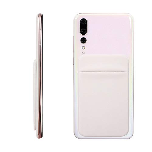 Slim Credit Card Holder for Back of Cell Phone, Stretchy Ultra Lycra 3M Self Adhesive Phone Pocket Stick On Wallet for ID Credit Card Pocket for iPhone Android Galaxy (Gold+White+Gray) - color: Gold+White+Gray