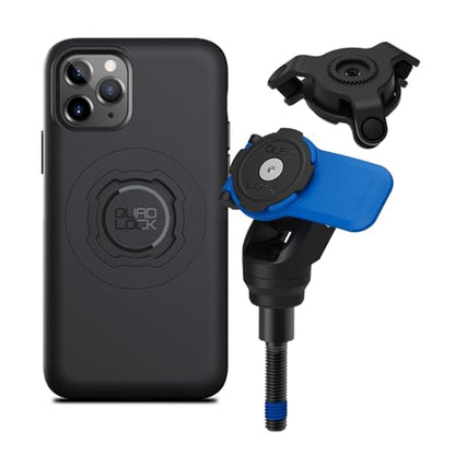 Quad Lock Handlebar Clamp Motorcycle Phone Mount with Vibration Dampener and MAG Phone Case for iPhone 11 Pro - size: iPhone 11 Pro