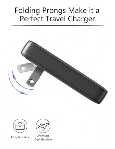 2‑Pack 45W Flat USB‑C Wall Charger, Slim Low‑Profile Dual Port Power Block