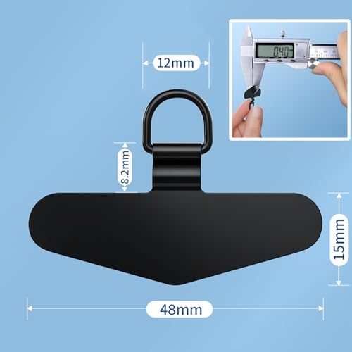 TENOC Metal Phone Tether Tab, 2Pcs, Black - color: Black