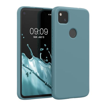 kwmobile Case Compatible with Google Pixel 4a Case - Slim Protective TPU Silicone Phone Cover - Antique Stone - color: Antique Stone