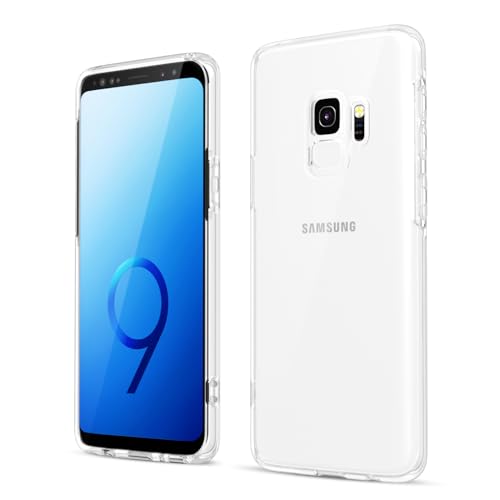 oakxco for Samsung Galaxy S9 Phone Case Liquid Silicone Grip, Cute Thin Slim Soft Rubber TPU Plain Smooth Gel Cover for Women Girl Aesthetic Design, Matte Solid Protective & Shockproof, Clear - color: Clear, size: S9