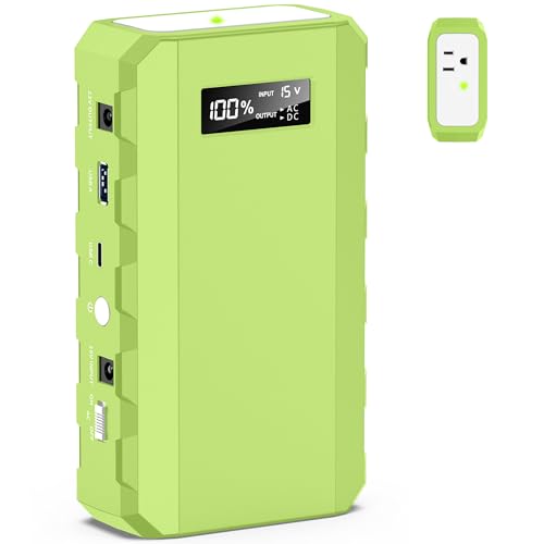 Apowking Portable Power Bank with AC Outlet, 65W Portable Laptop Charger - color: Green