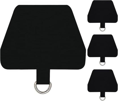 COCASES 4 Pack Phone Tether Tab, Phone Strap Replacement Part for Cell Phone, Safety Lanyard Patch (Black x4) - color: Black X4