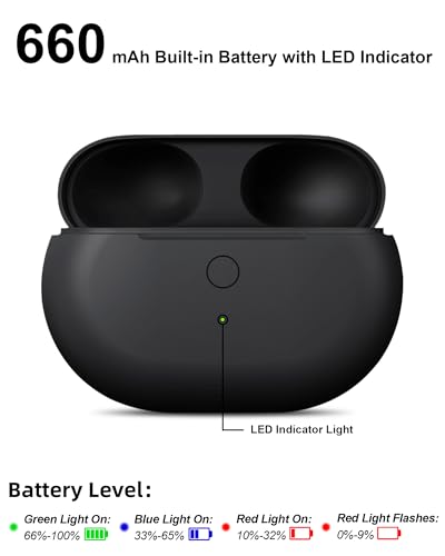 Charging Case Replacement for Beats Studio Buds - Earbuds Charger Case with Bluetooth Pairing Sync Button, 660mAh Battery (Earbuds Not Included) - color: Beats Studio Buds Black