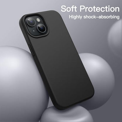 JETech Silicone Case for iPhone 14 Plus, Black | Silky Soft Touch, Shockproof Protection, Scratch Resistant, Microfiber Lining - color: Black, size: iPhone 14 Plus