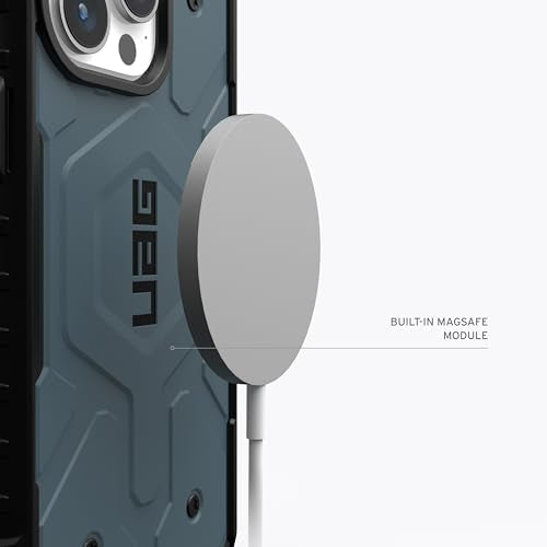 URBAN ARMOR GEAR UAG Case [Updated Version] Compatible with iPhone 15 Pro Case 6.1" Pathfinder Cloud Blue Built-in Magnet Compatible with MagSafe Charging Rugged Mil-Grade Dropproof Protective Cover - color: Cloud Blue