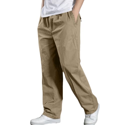 Mens Casual Pants Canvas Breathable Tactical Water Resistant Flap Pockets Golf BDU Casual Tactical Pants for Men - color: A Ginger, size: XX-Large