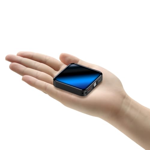 10000mAh Small Power Bank，Fast Charge Mini Portable Charger - color: black
