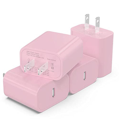 iGENJUN 20W USB C Charger Wall Charger, 4-Pack, Baby Pink - color: Baby Pink