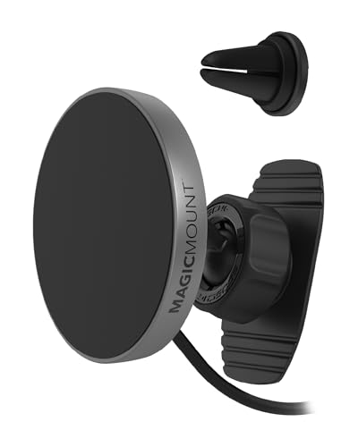 Scosche MPQMRDV MagicMount Charge Pro Qi2 MagSafe Car Mount Charger, 15W Fast Magnetic Wireless Charging Phone Holder for Dashboard/Vent Compatible with iPhone 16/15/14/13/12 Pro Max Plus, Samsung S25 - size: Circle, style: Dash/Vent