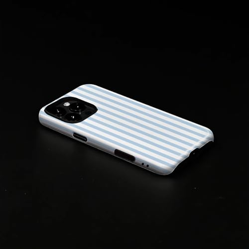 Compatible with iPhone 16 Pro Max Case,Glossy 2-in-1 Sleek All-Inclusive Dual-Layer Material Soft TPU + PC Back for Blue Stripes Geometric Pastel Summer Beach - color: Blue Stripes Geometric Pastel Summer Beach-Glossy, size: iPhone 16 Pro Max