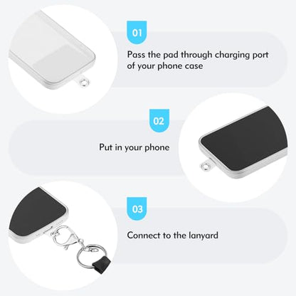 8 Pcs Phone Lanyard Tab,Plastic Phone Tether Tab for Safety Drop Protection