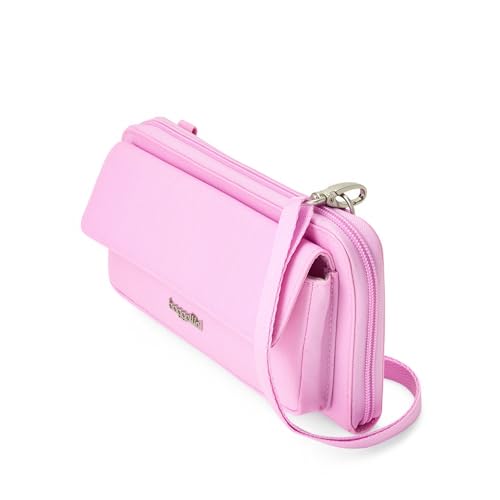 Baggallini Rfid Phone Wallet Crossbody - color: Hibiscus Pink