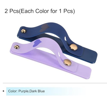 MECCANIXITY 2 Pcs Phone Loop Finger Holder Silicone Phone Strap Grip Holder Cell Phone Grip Stand for Most Smartphones Purple,Dark Blue - color: Purple,Dark Blue