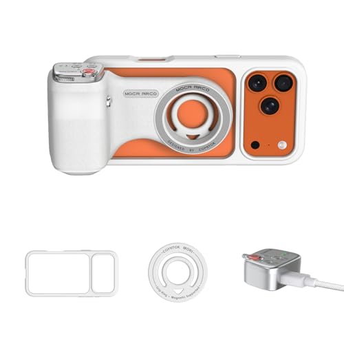 COMITOK iPhone Pro Max Camera Grip MOCA ARCO with Case for iOS26, Compatible with iOS17/iOS18, Phone Camera Grip with Enhanced Handle & Anti-Drop Detachable Remote for Easy Shooting, YouTube, Tiktok - style: MOCA ARCO Pro Edition