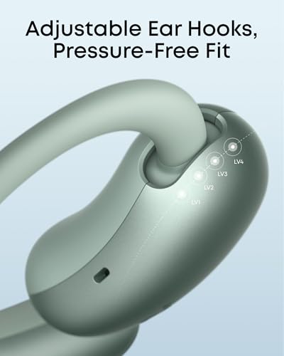 Soundcore AeroFit 2 by Anker Open Ear Earbuds, Open Ear Headphones, Earbuds - color: Minty Green, style: Standard