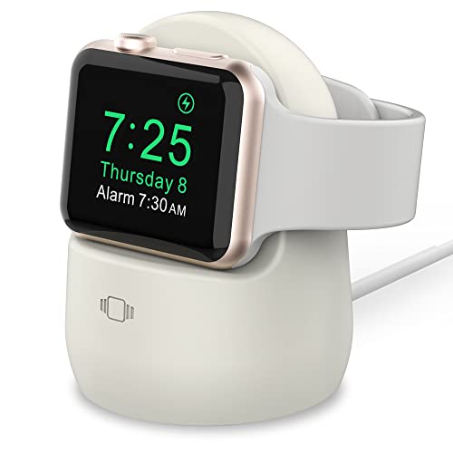 AhaStyle iWatch Stand Silicone Charging Dock Holder for Apple Watch Series - color: Starlight